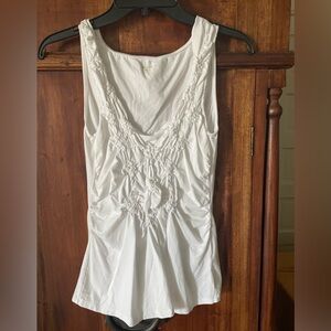 Garnet Hill White Sleeveless Top